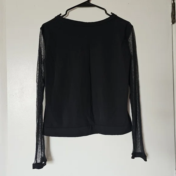 Aventures des Toiles black red polka dot whimsigoth sheer button-down shirt - Picture 10 of 12